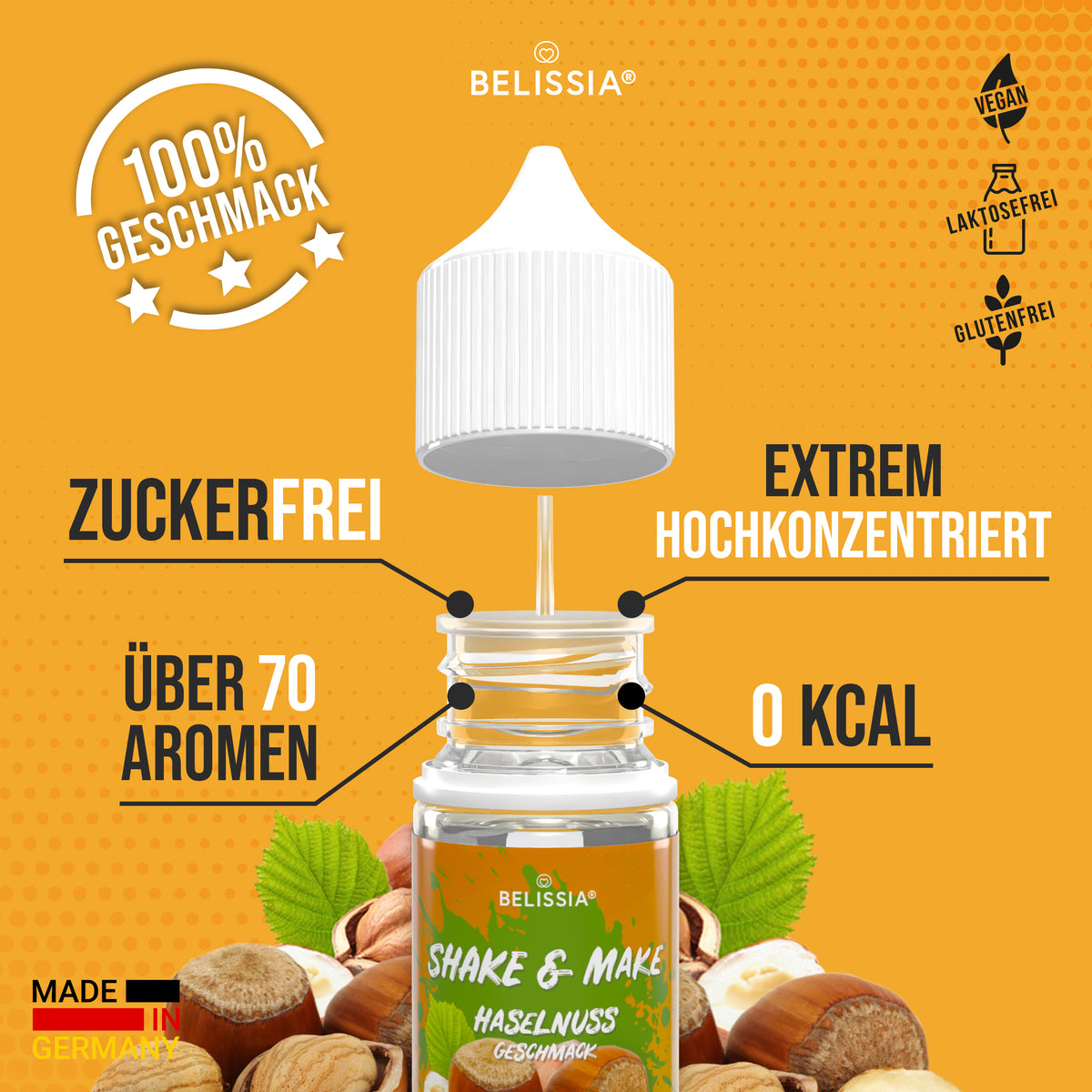 BELISSIA Shake & Make Refill Haselnuss – 30 ml Nachfüllflasche