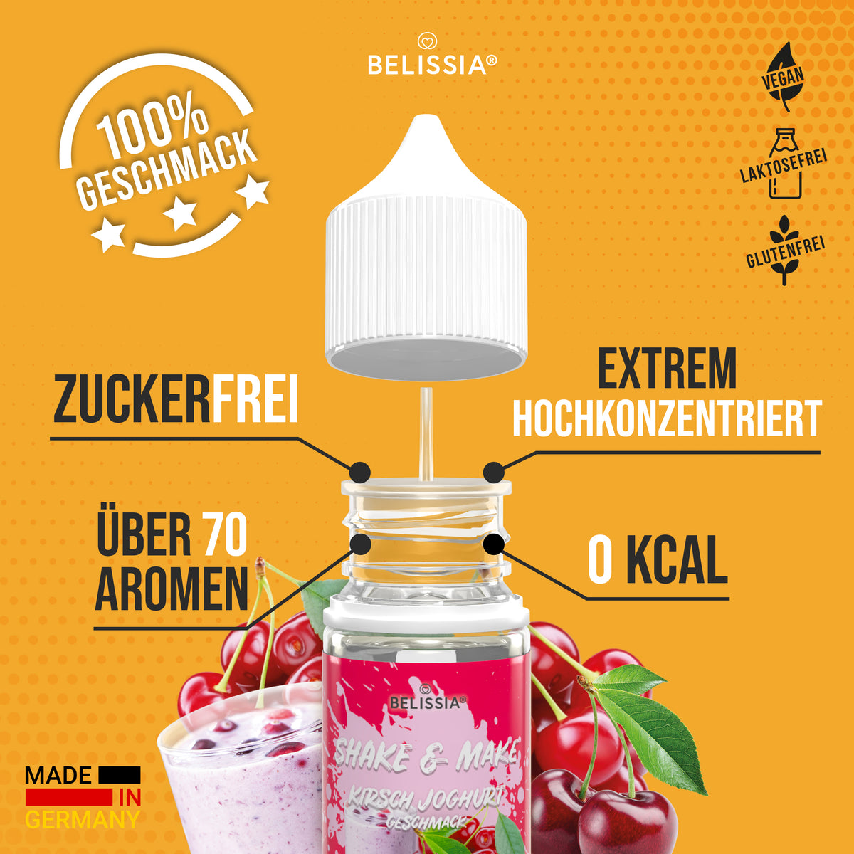 BELISSIA Shake & Make Refill Kirsch-Joghurt – 30 ml Nachfüllflasche