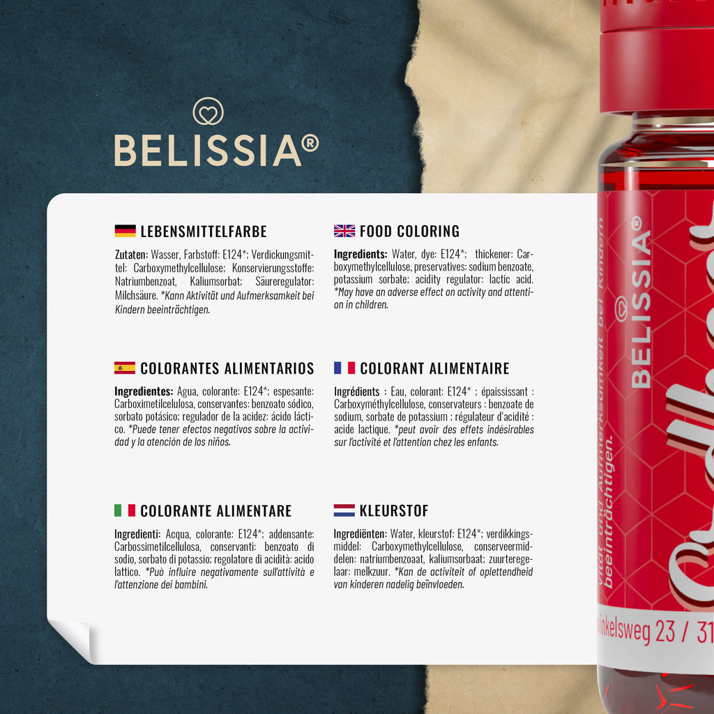 BELISSIA Lebensmittelfarbe Erdbeerrot – 10 ml