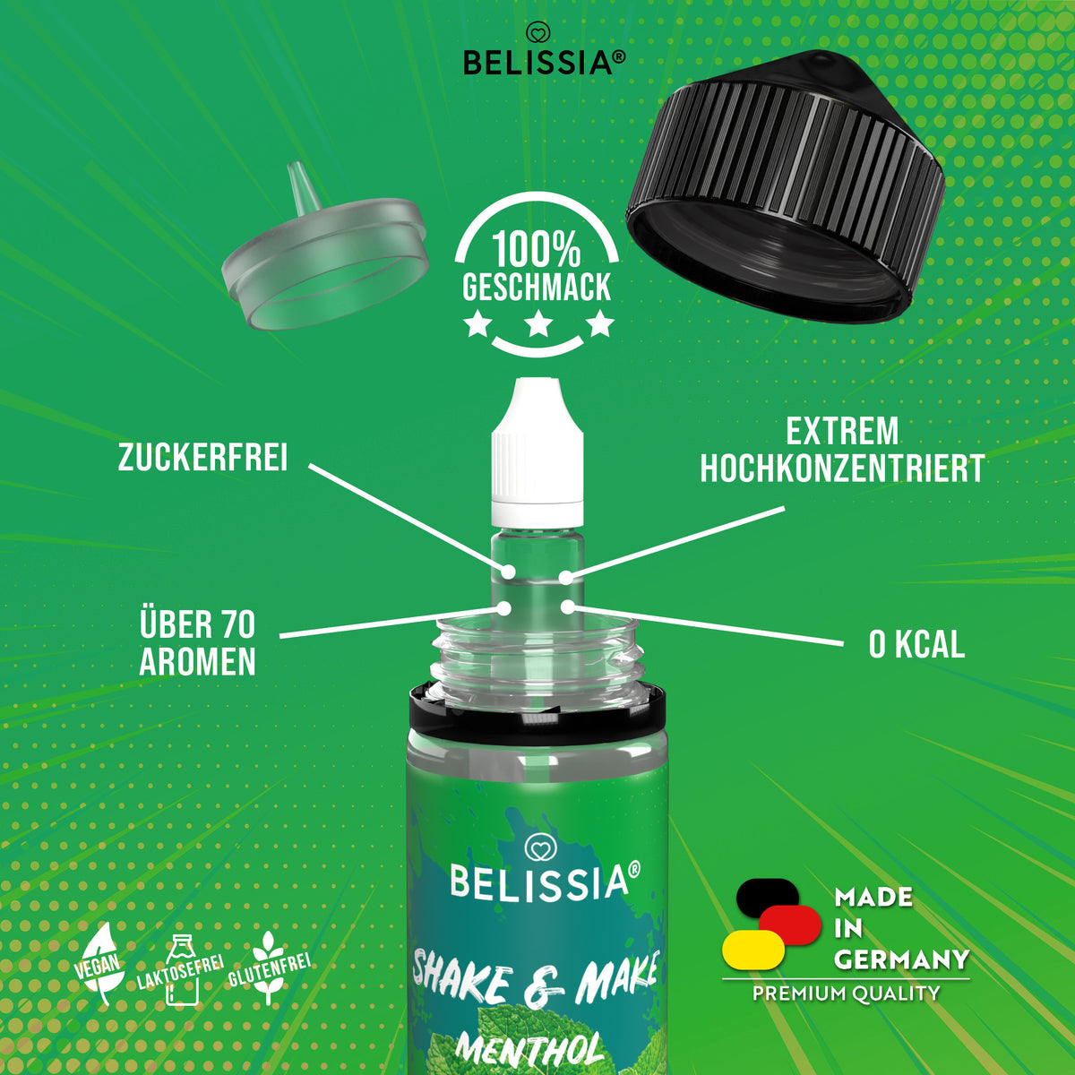 BELISSIA Shake & Make Aroma Menthol – 10 ml + Schüttelflasche
