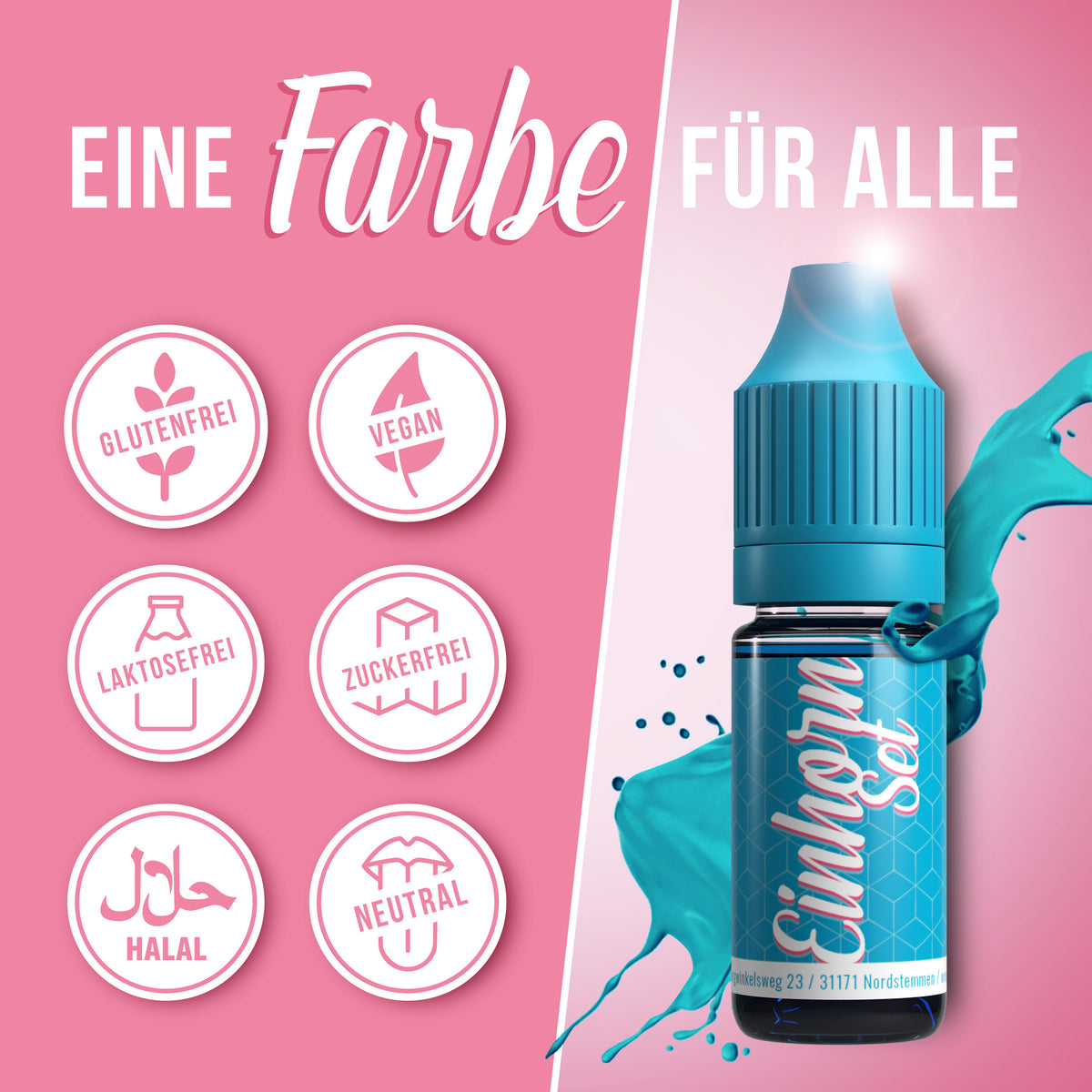 BELISSIA Lebensmittelfarben Einhorn-Set – 5 × 10 ml