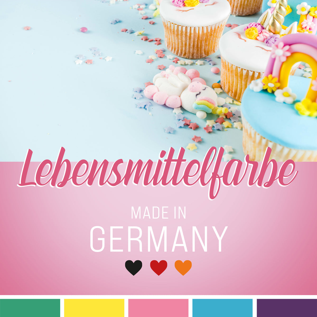 BELISSIA Lebensmittelfarben Einhorn-Set – 5 × 10 ml