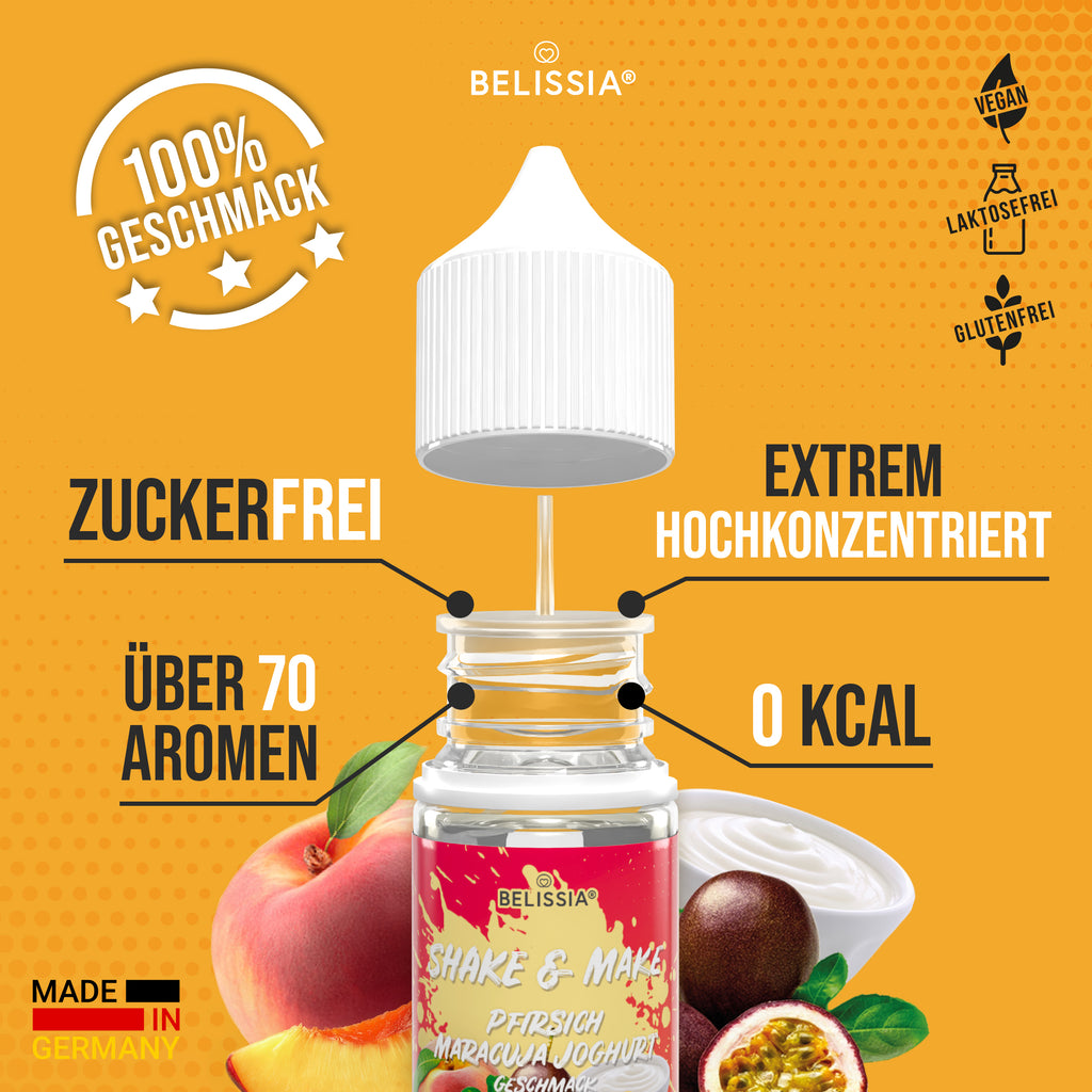 BELISSIA Shake & Make Refill Pfirsich-Maracuja-Joghurt – 30 ml Nachfüllflasche
