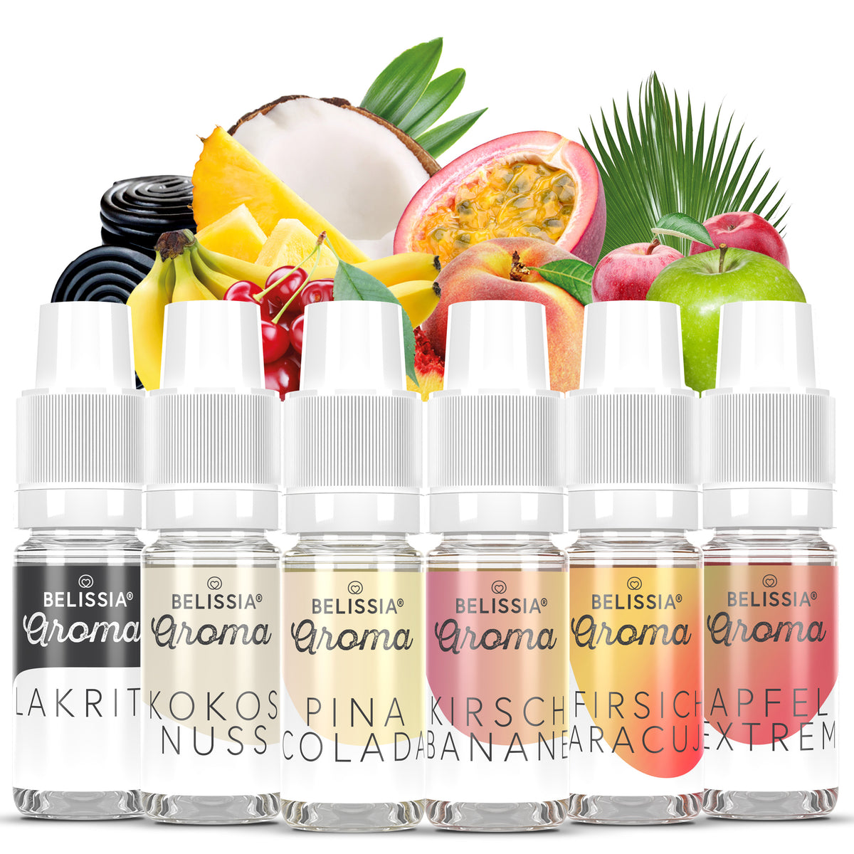 BELISSIA Lebensmittelaroma-Set „Exotisch" – 6 × 10 ml