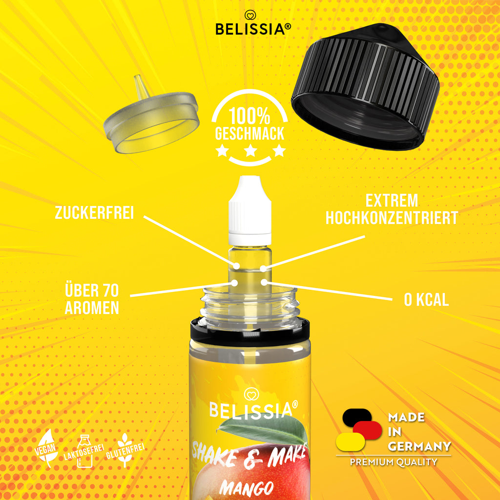 BELISSIA Shake & Make Aroma Mango – 10 ml + Schüttelflasche