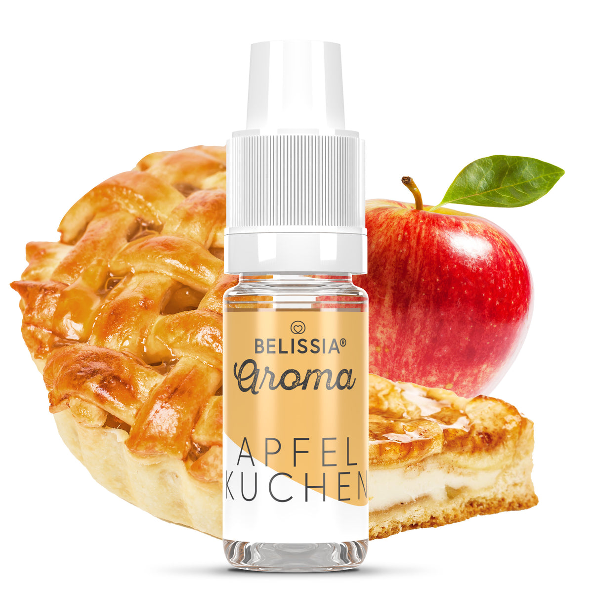 BELISSIA Lebensmittelaroma Apfelkuchen – 10 ml Tropfflasche