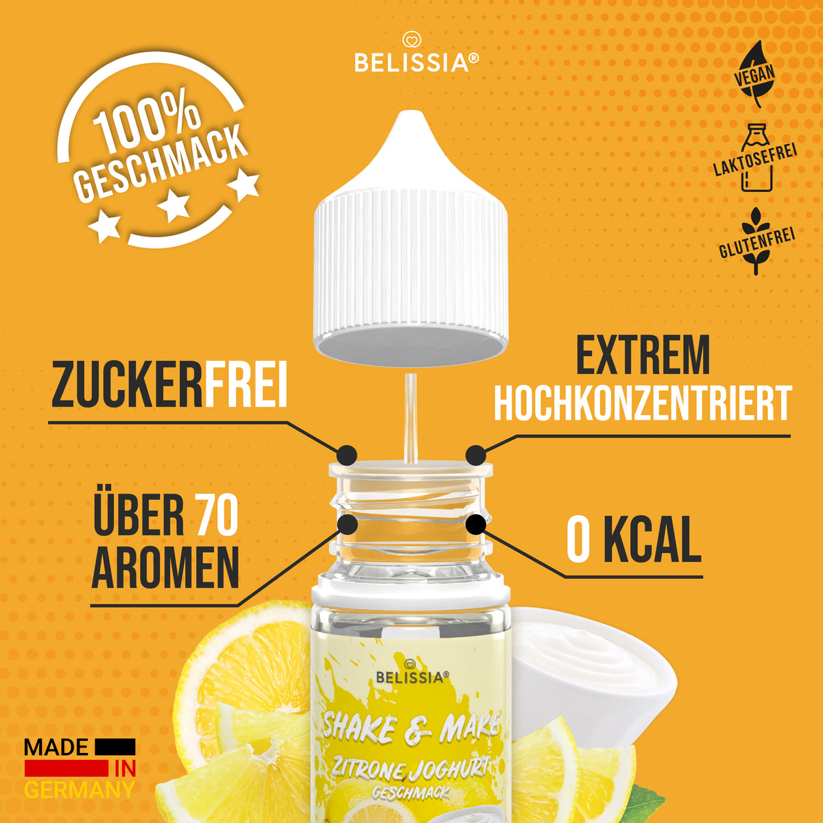 BELISSIA Shake & Make Refill Zitrone-Joghurt – 30 ml Nachfüllflasche