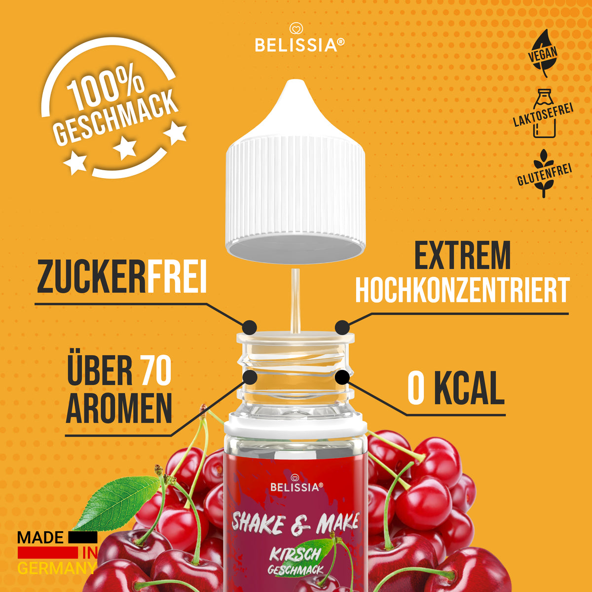 BELISSIA Shake & Make Refill Kirsche – 30 ml Nachfüllflasche