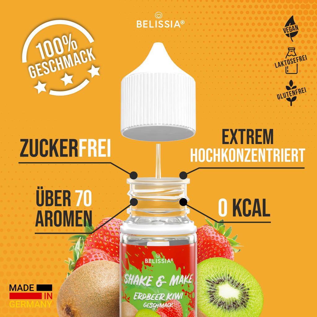 BELISSIA Shake & Make Refill Erdbeer-Kiwi – 30 ml Nachfüllflasche