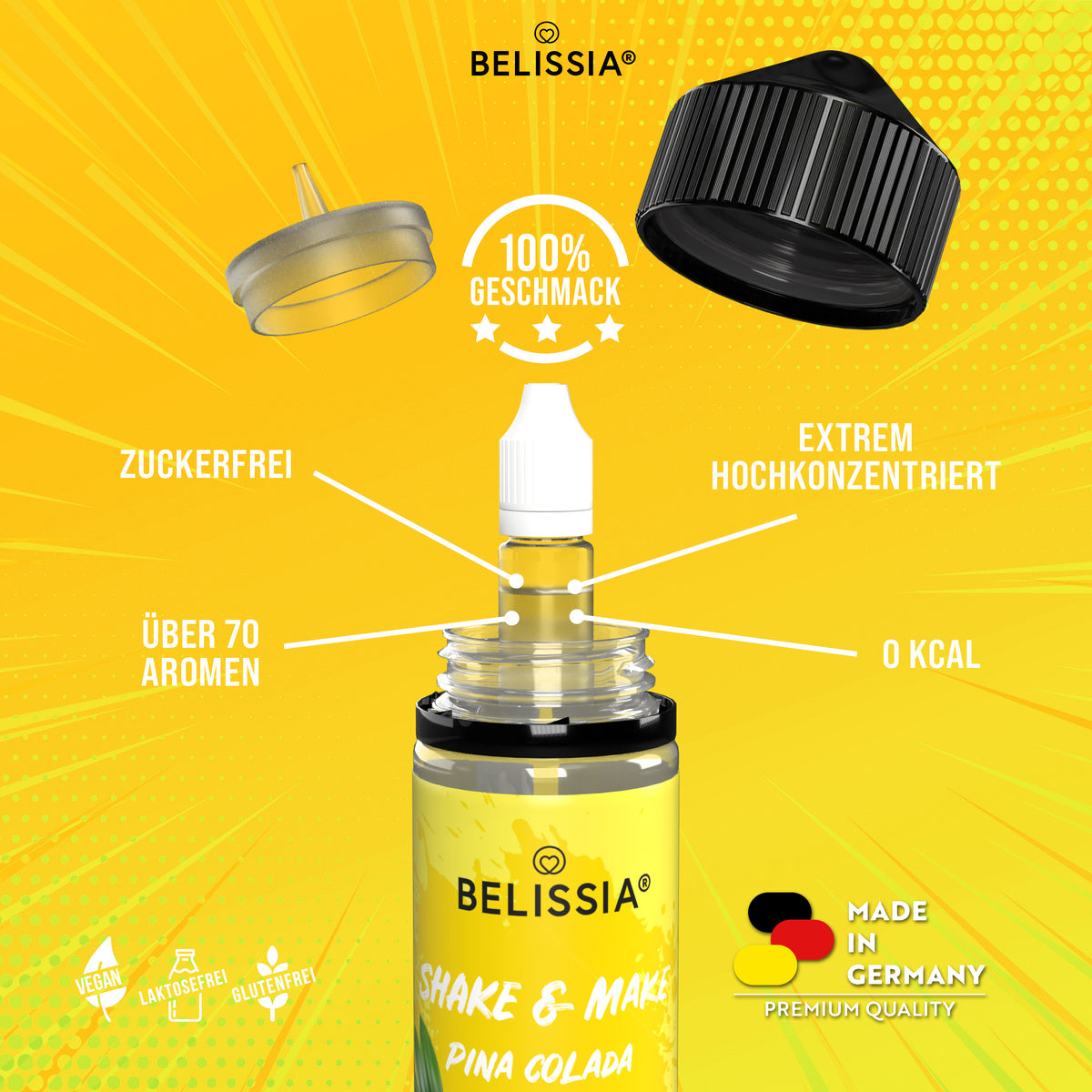 BELISSIA Shake & Make Aroma Pina Colada – 10 ml + Schüttelflasche