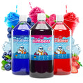 Slush Eis Sirup 3er-Set Blaubeere, Erdbeere, Himbeere – 3 × 1 Liter