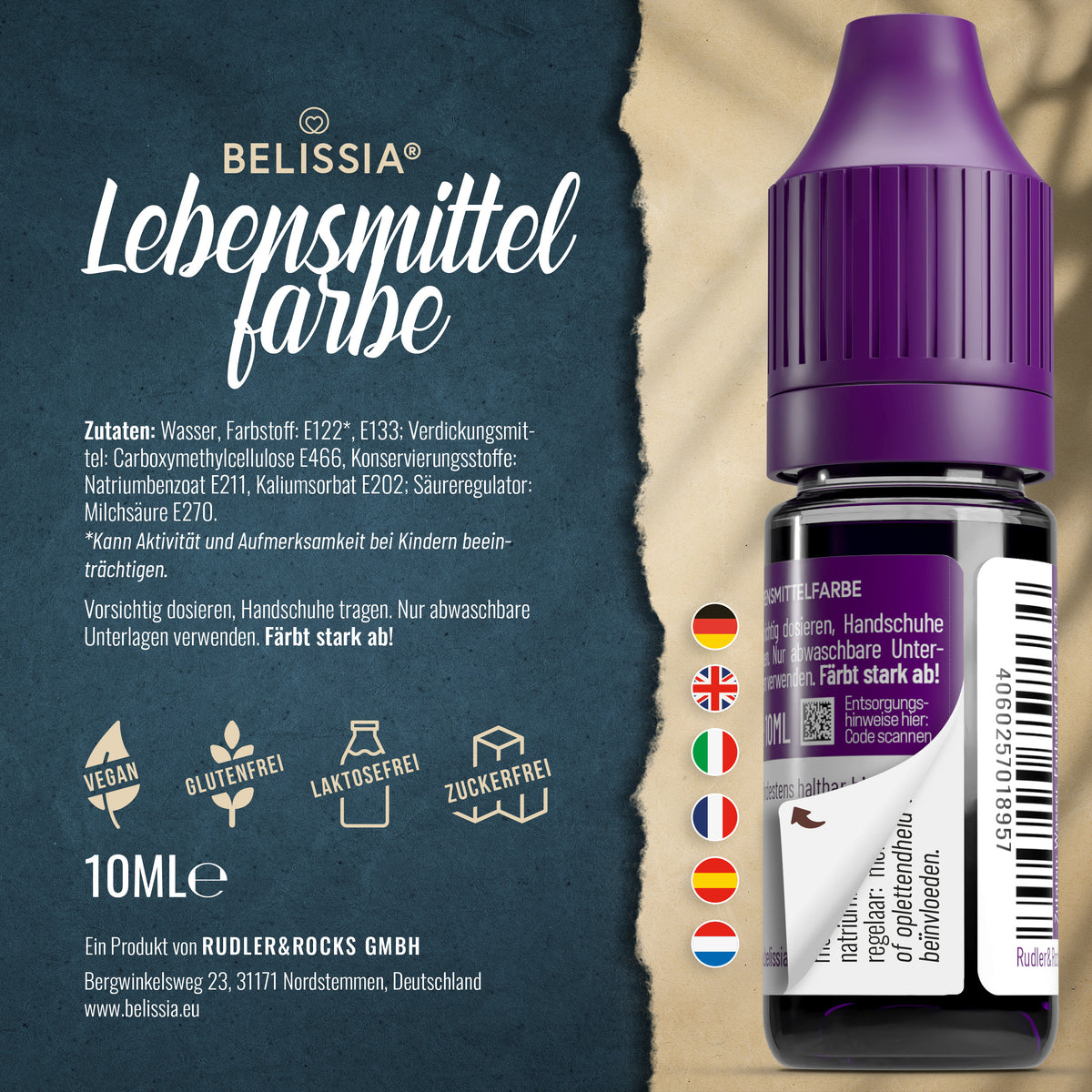 BELISSIA Lebensmittelfarbe Lila – 10 ml