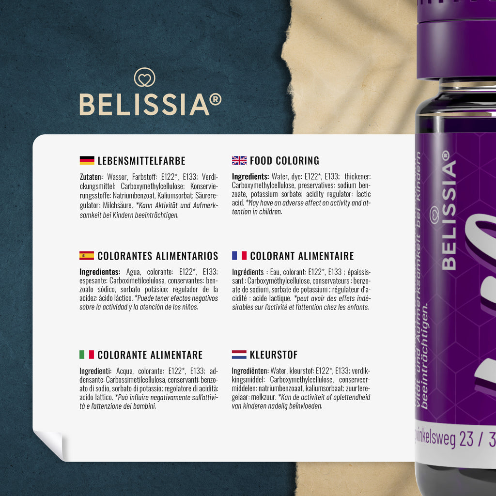 BELISSIA Lebensmittelfarbe Lila – 10 ml
