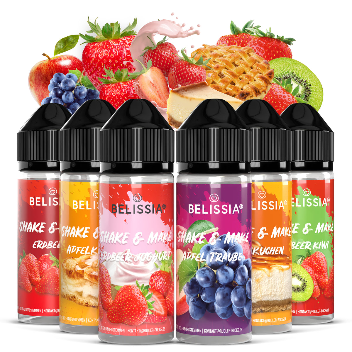 BELISSIA Shake & Make Set „Dessert Delight" – 6 × 10 ml + Schüttelflaschen