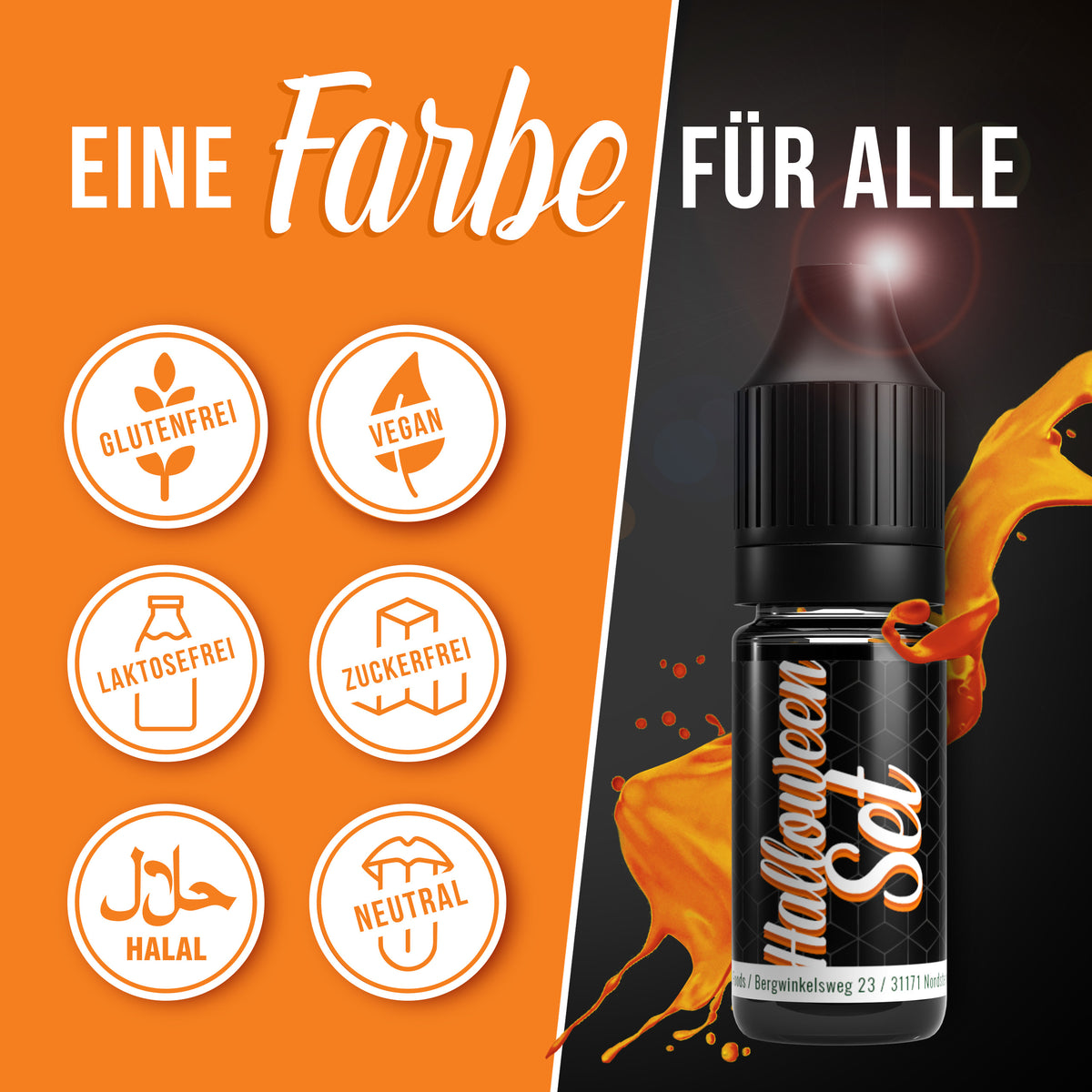 BELISSIA Lebensmittelfarben Halloween-Set – 5 × 10 ml