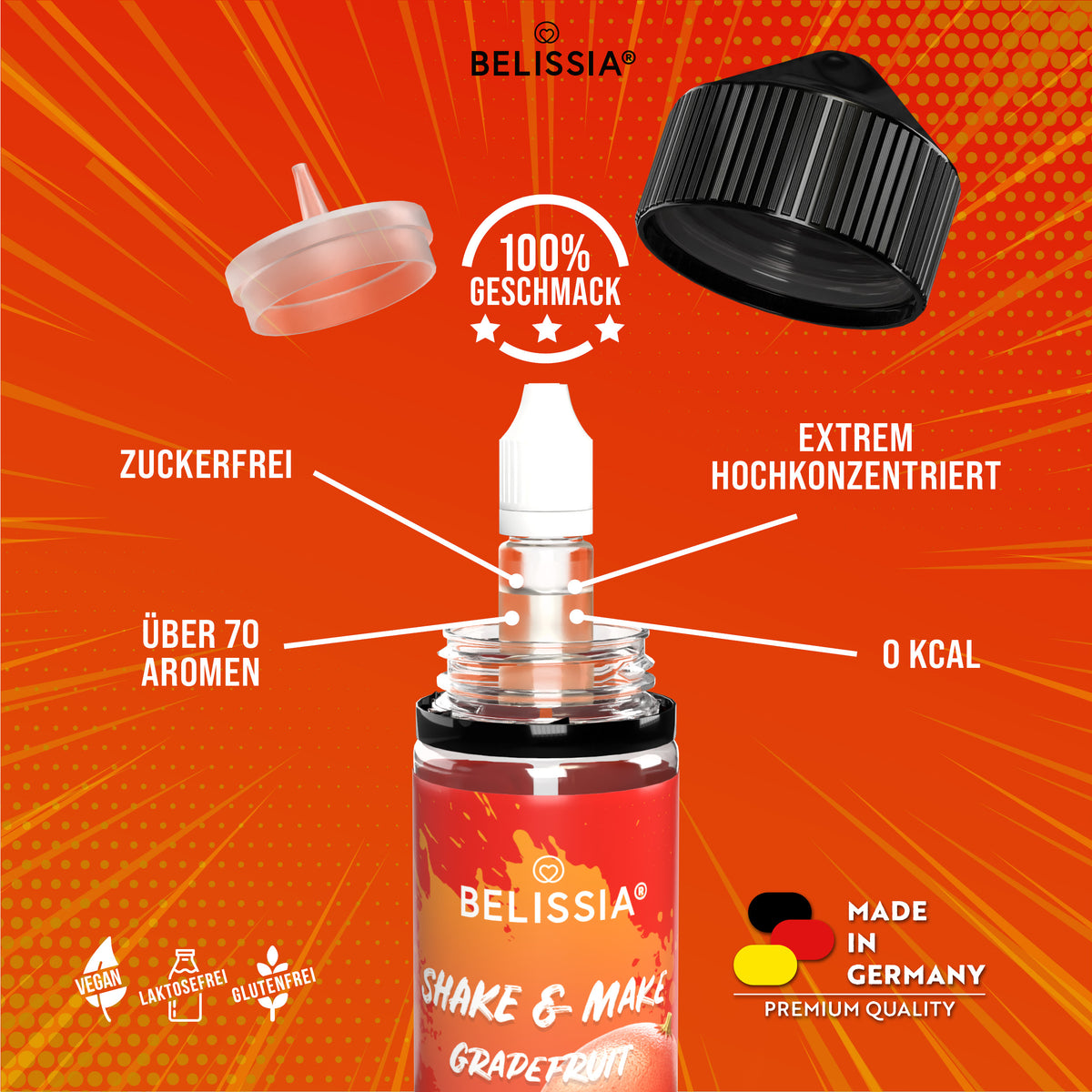 BELISSIA Shake & Make Aroma Grapefruit – 10 ml + Schüttelflasche