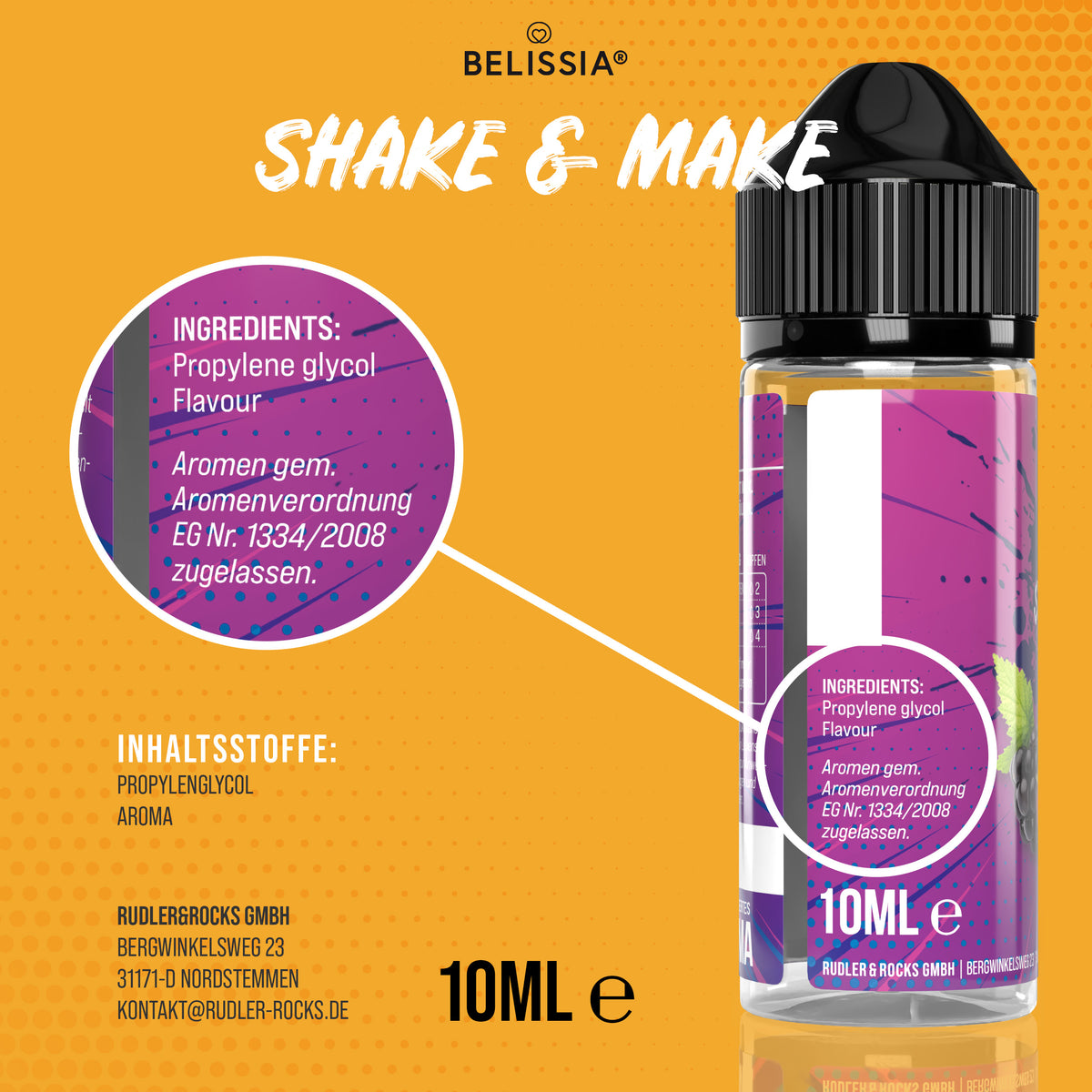 BELISSIA Shake & Make Aroma Grapefruit – 10 ml + Schüttelflasche