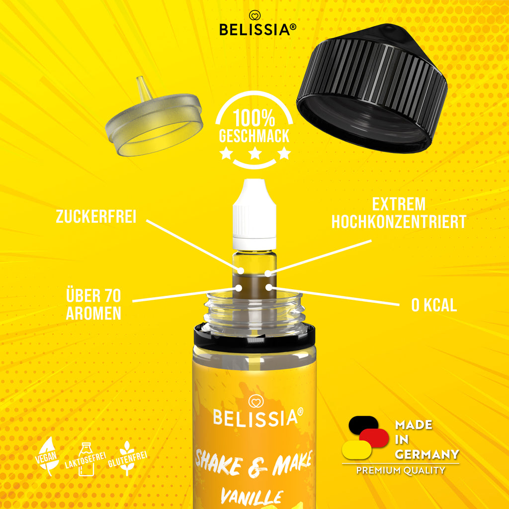 BELISSIA Shake & Make Aroma Vanille – 10 ml + Schüttelflasche