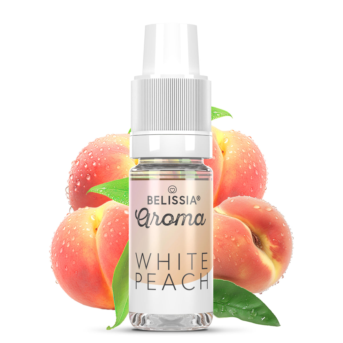 BELISSIA Lebensmittelaroma White Peach – 10 ml Tropfflasche