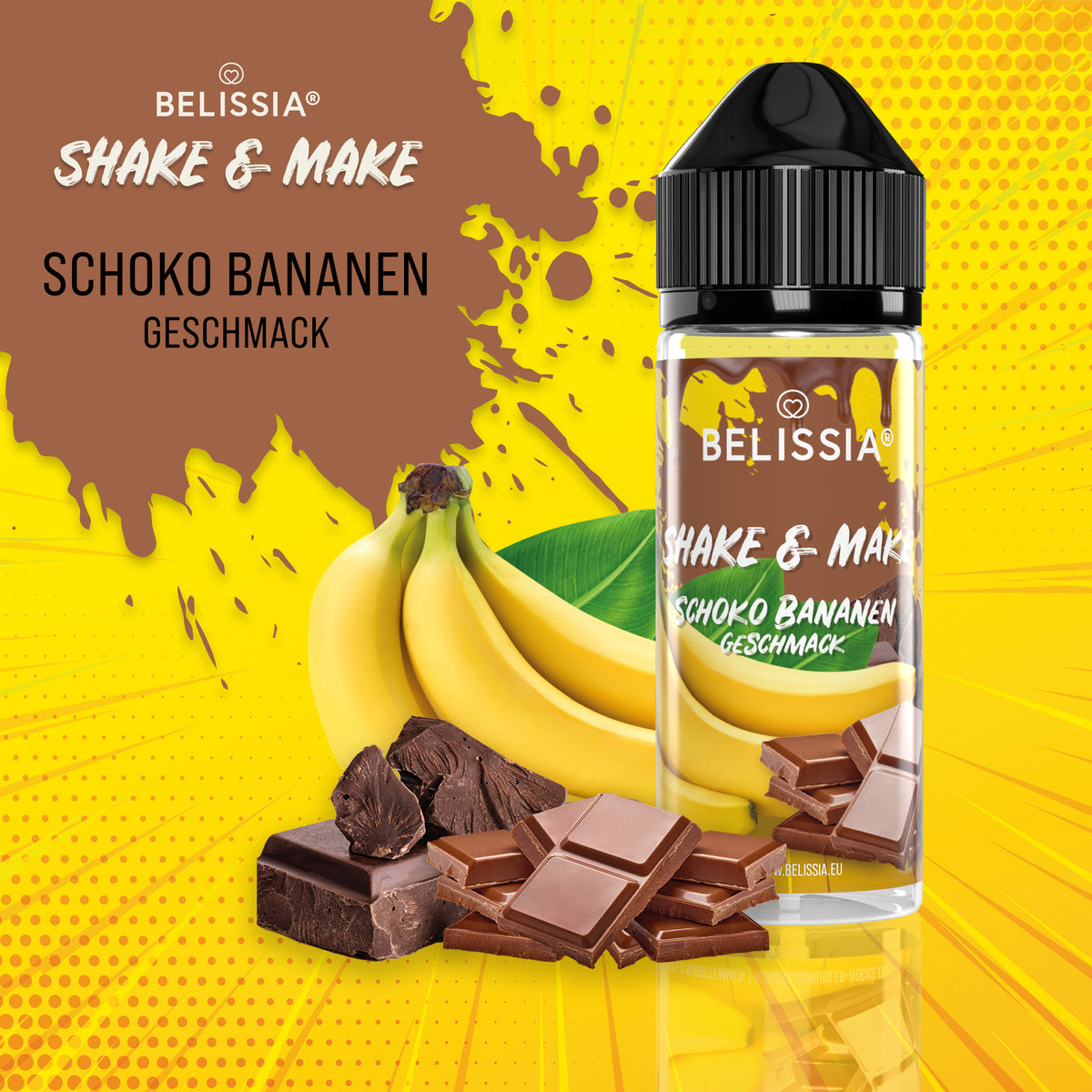 BELISSIA Shake & Make Aroma Schoko-Banane – 10 ml + Schüttelflasche