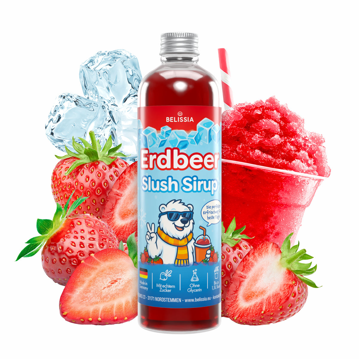 Slush Eis Sirup Erdbeere – 250 ml Flasche