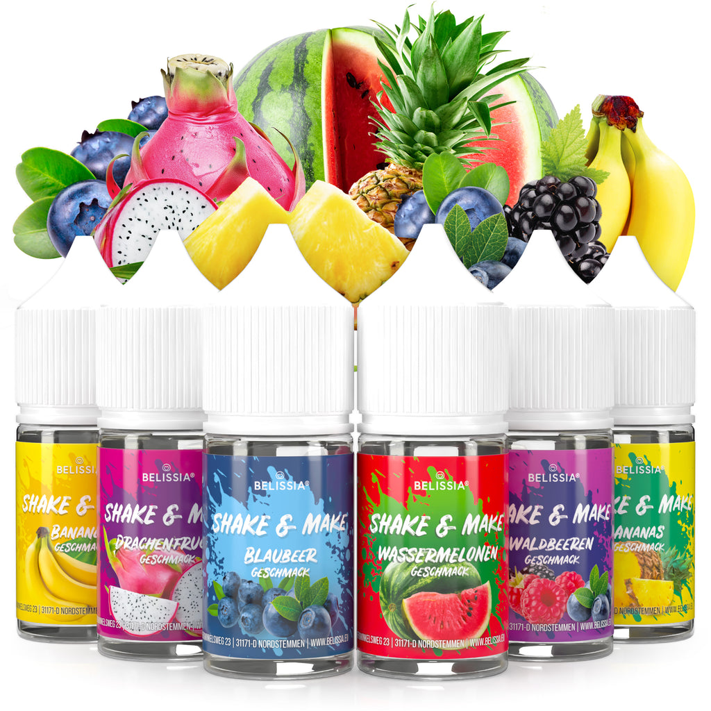 BELISSIA Shake & Make Refill-Set „Fruchtkorb" – 6 × 30 ml