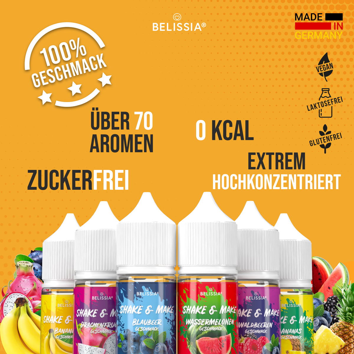 BELISSIA Shake & Make Refill-Set „Fruchtkorb" – 6 × 30 ml