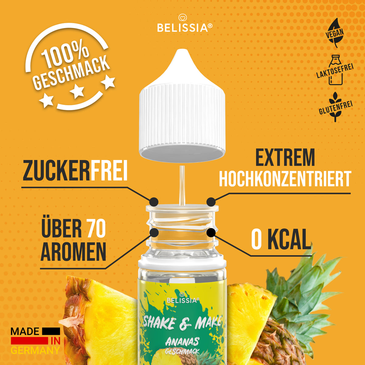 BELISSIA Shake & Make Refill Ananas – 30 ml Nachfüllflasche