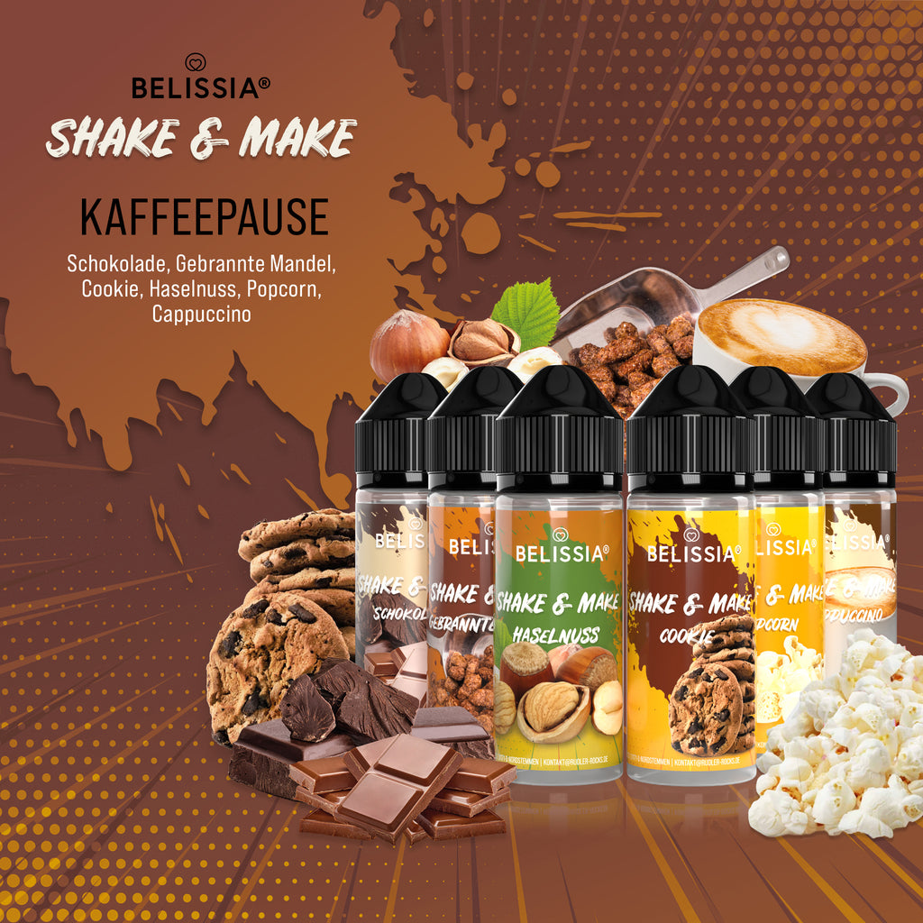 BELISSIA Shake & Make Set „Kaffeepause" – 6 × 10 ml + Schüttelflaschen