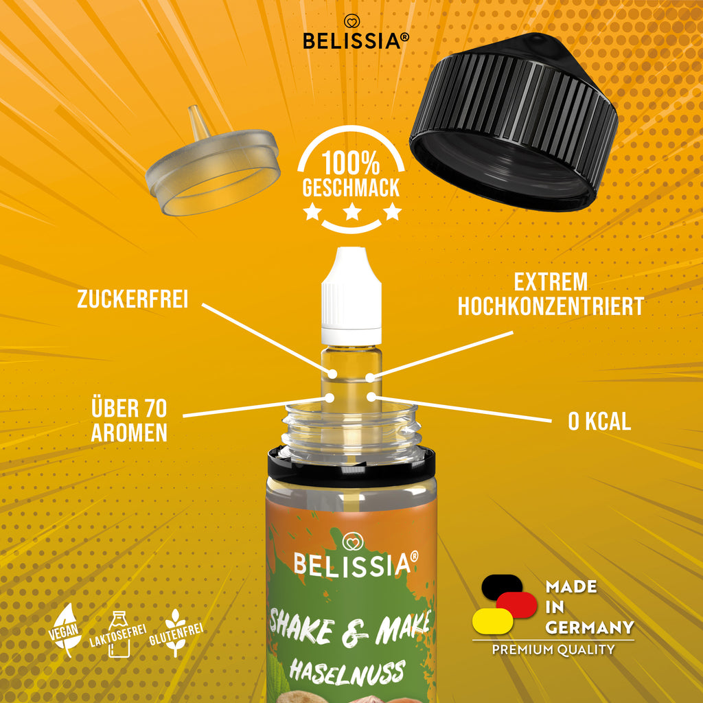 BELISSIA Shake & Make Aroma Haselnuss – 10 ml + Schüttelflasche