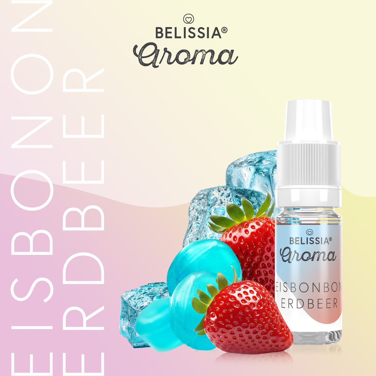 BELISSIA Lebensmittelaroma Eisbonbon-Erdbeer – 10 ml Tropfflasche