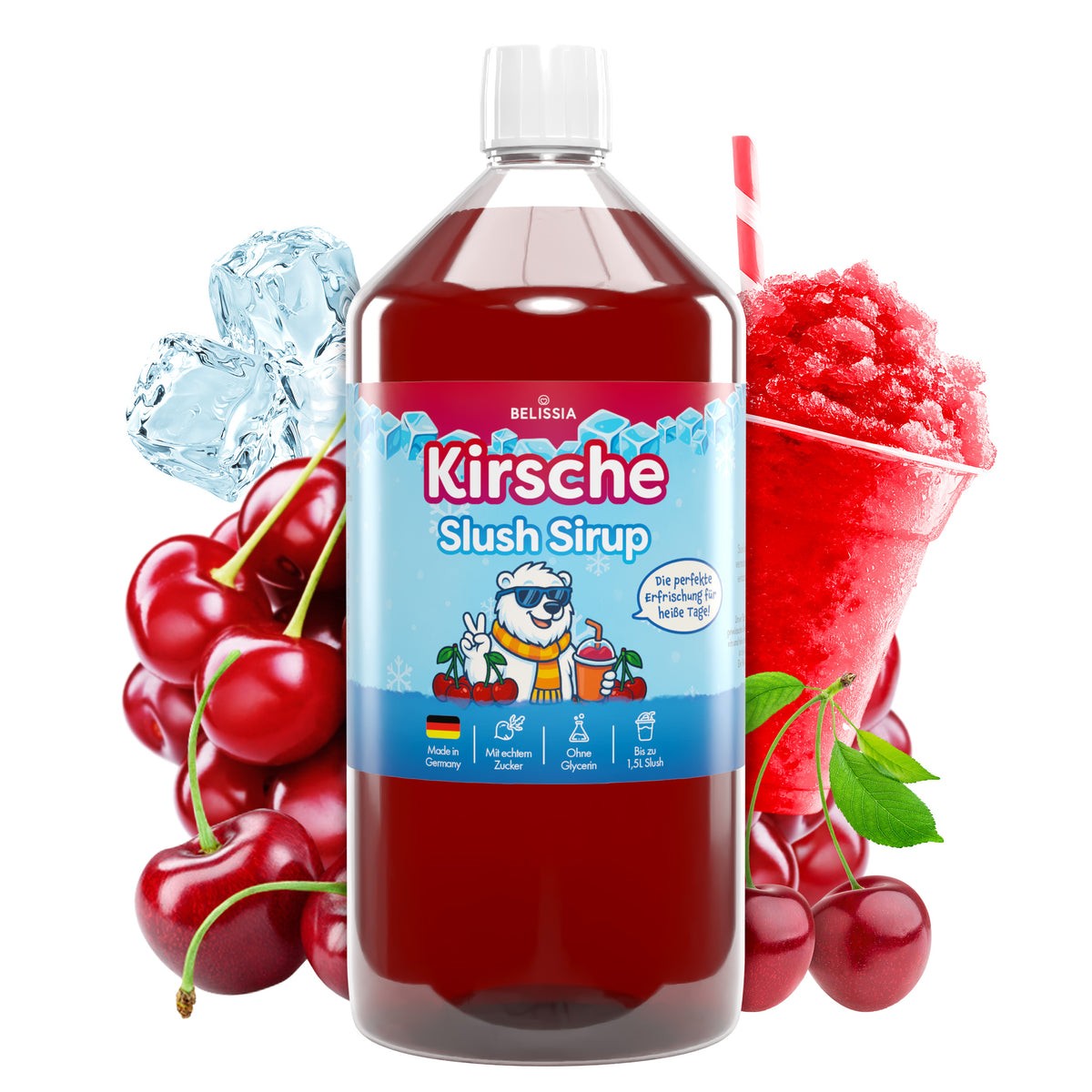 Slush Eis Sirup Kirsche – 1000 ml Flasche