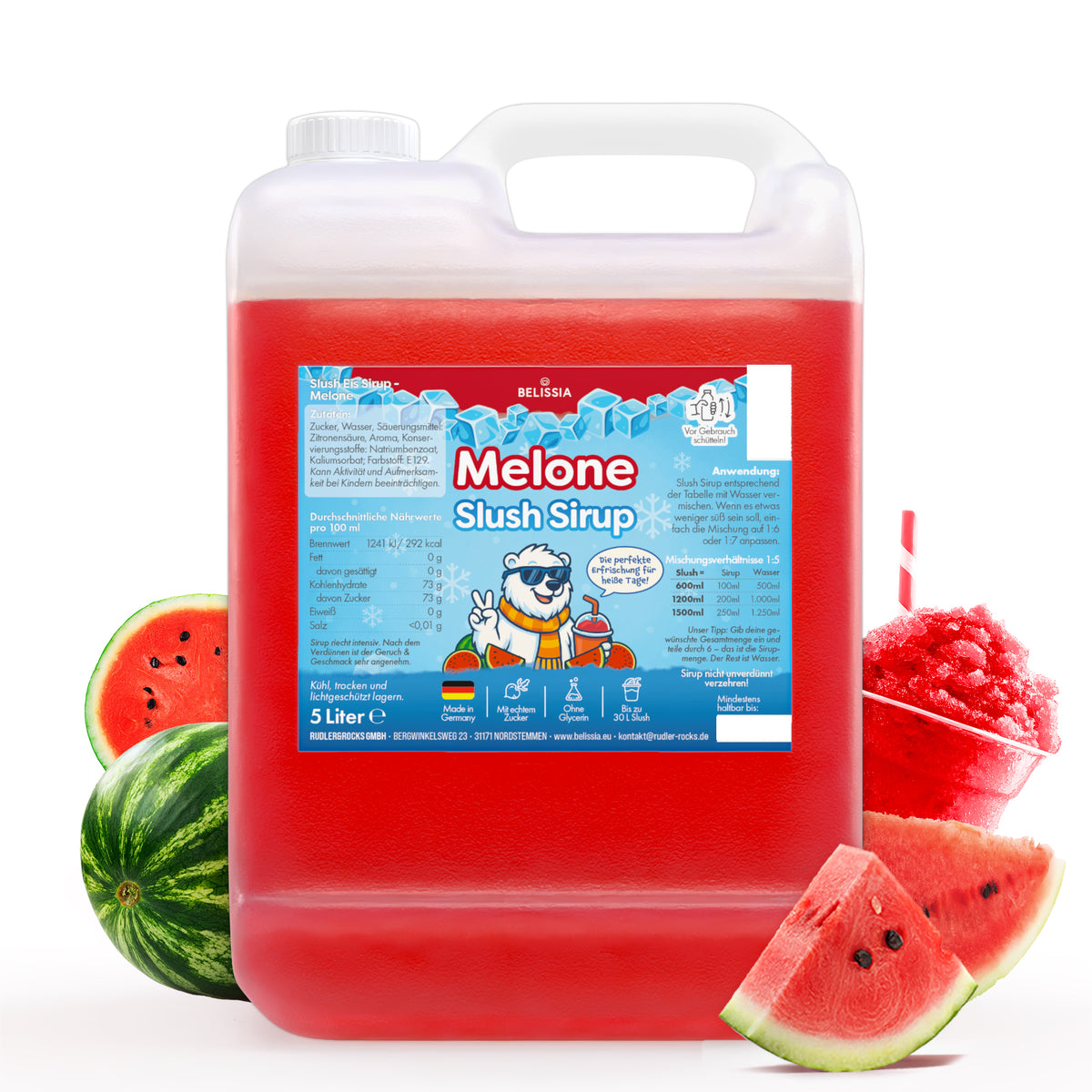 Slush Eis Sirup Wassermelone – 5 Liter Kanister