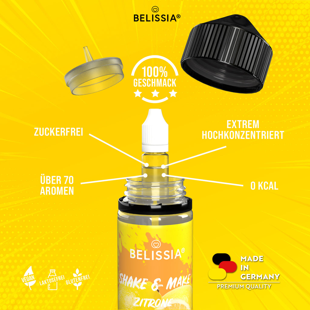 BELISSIA Shake & Make Aroma Zitrone – 10 ml + Schüttelflasche