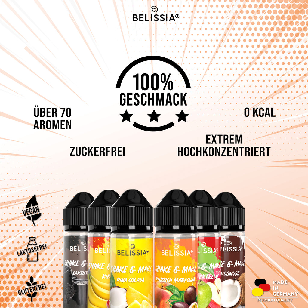 BELISSIA Shake & Make Set „Exotisch" – 6 × 10 ml + Schüttelflaschen