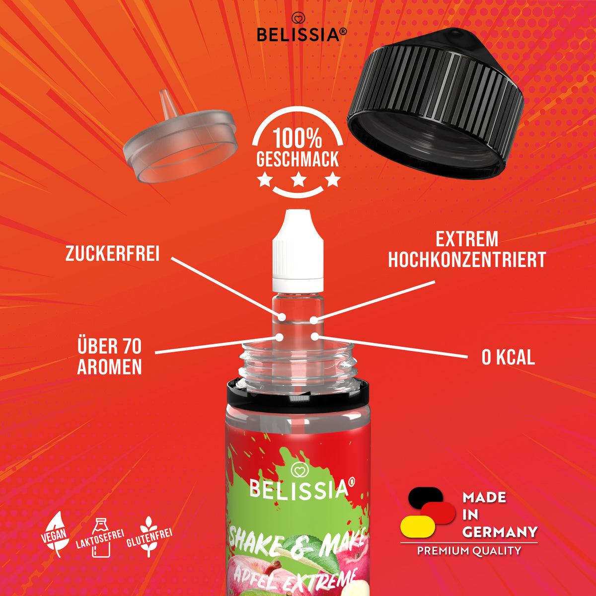 BELISSIA Shake & Make Aroma Apfel-Extrem – 10 ml + Schüttelflasche