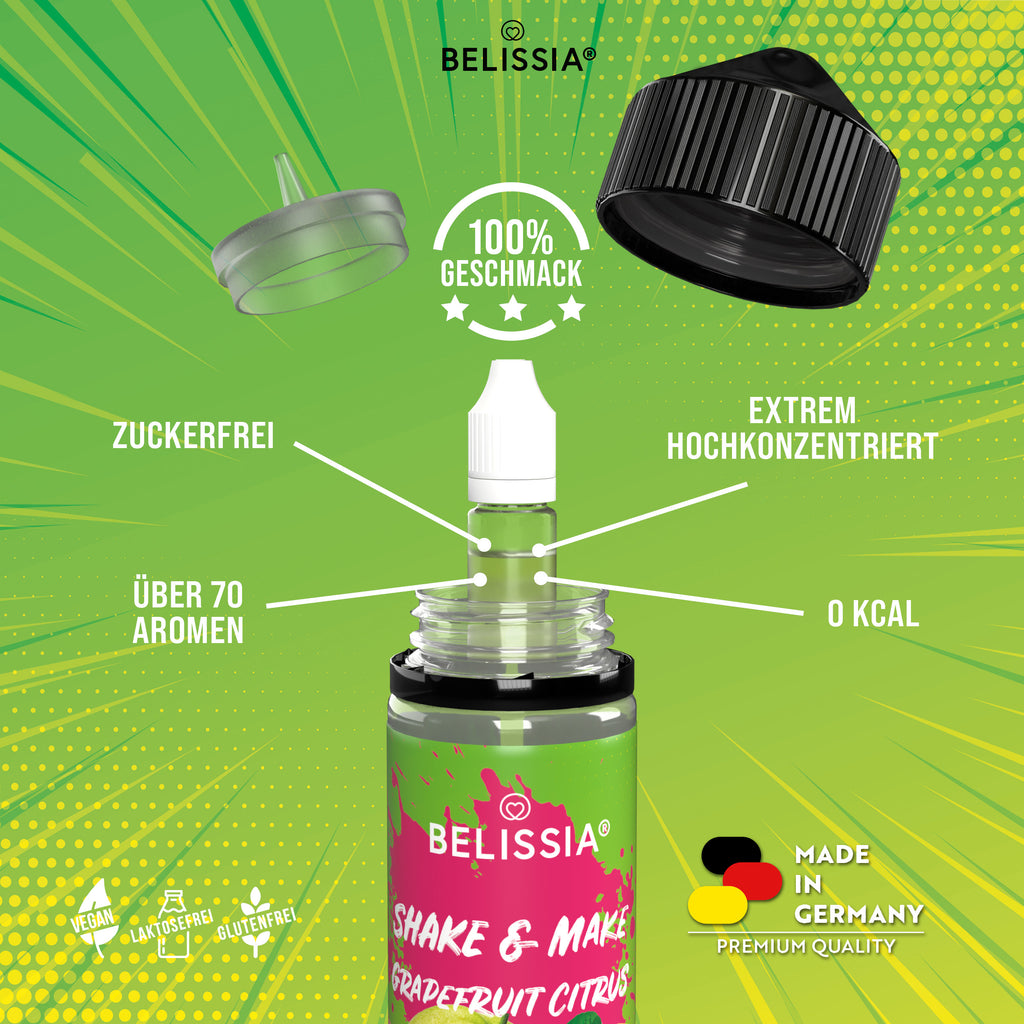 BELISSIA Shake & Make Aroma Grapefruit Zitrus Guave – 10 ml + Schüttelflasche