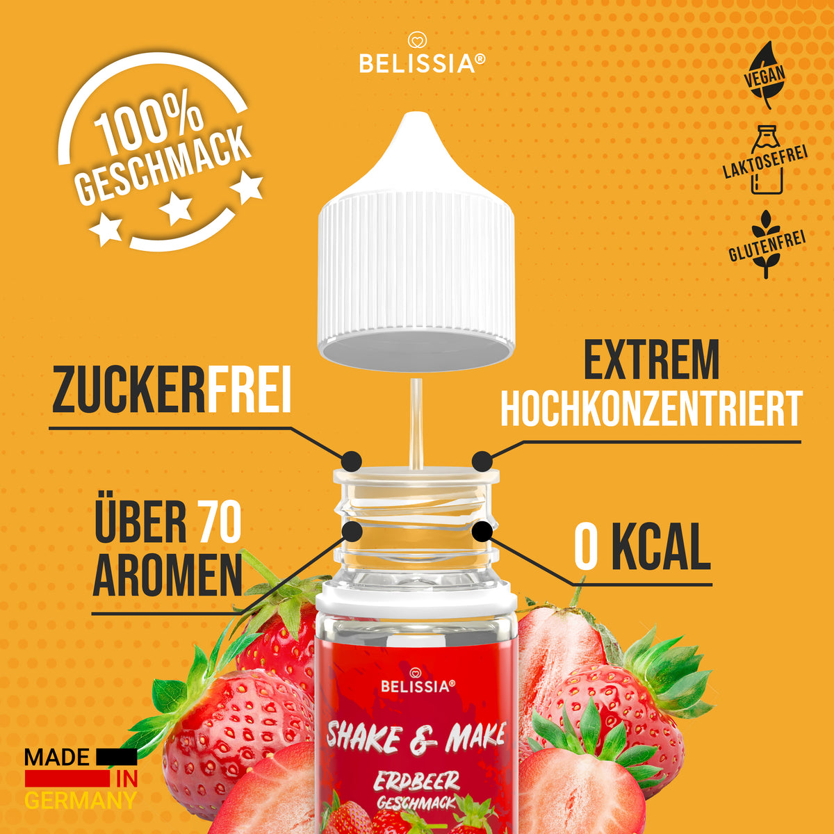 BELISSIA Shake & Make Refill Erdbeere – 30 ml Nachfüllflasche