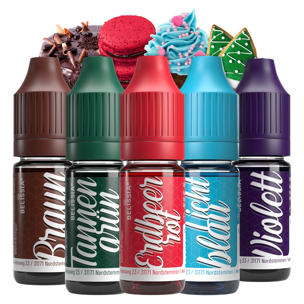 BELISSIA Lebensmittelfarben Weihnachts-Set – 5 × 10 ml