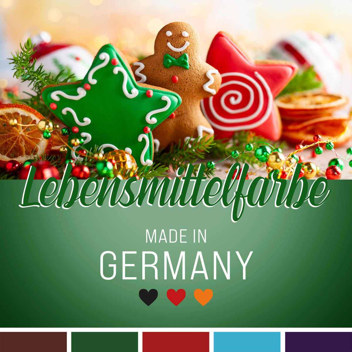 BELISSIA Lebensmittelfarben Weihnachts-Set – 5 × 10 ml