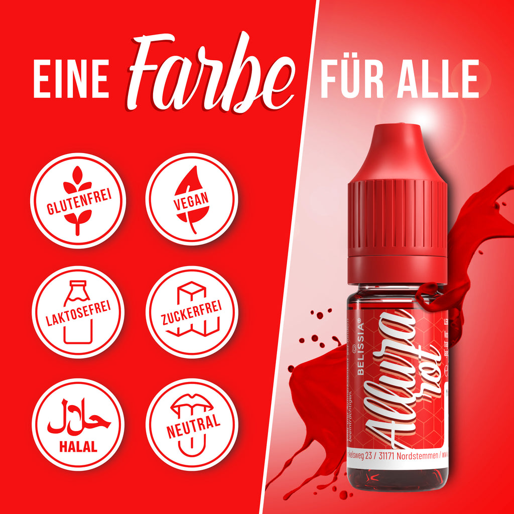 BELISSIA Lebensmittelfarbe Rot – 10 ml