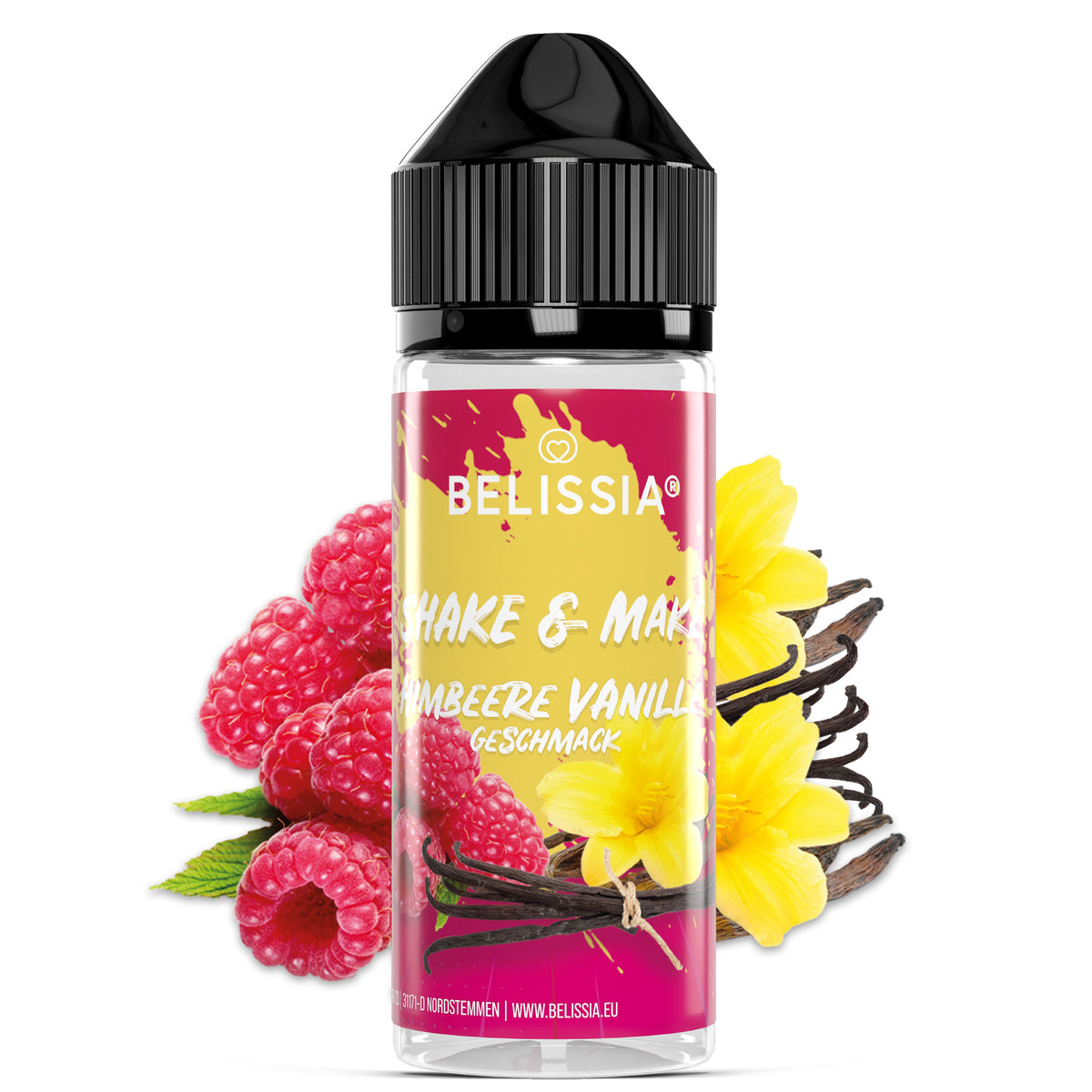 BELISSIA Shake & Make Aroma Himbeer-Vanille – 10 ml + Schüttelflasche