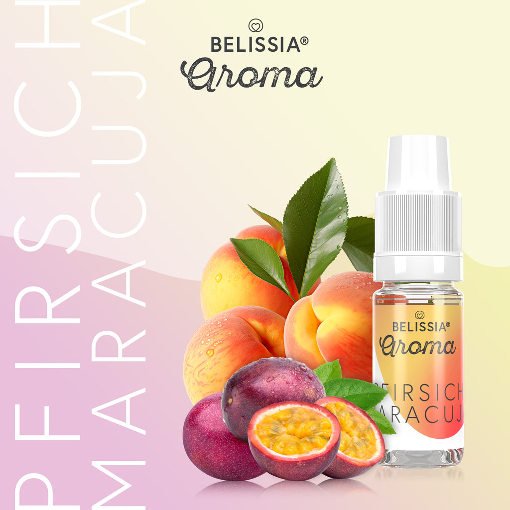 BELISSIA Lebensmittelaroma Pfirsich-Maracuja – 10 ml Tropfflasche