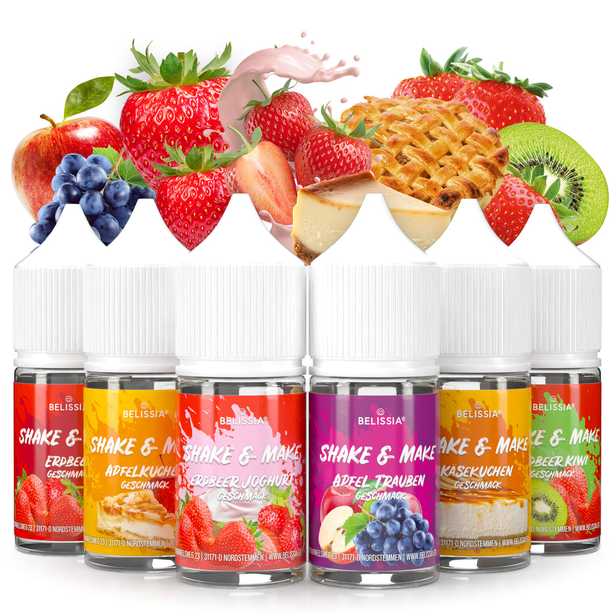 BELISSIA Shake & Make Refill-Set „Dessert Delight" – 6 × 30 ml