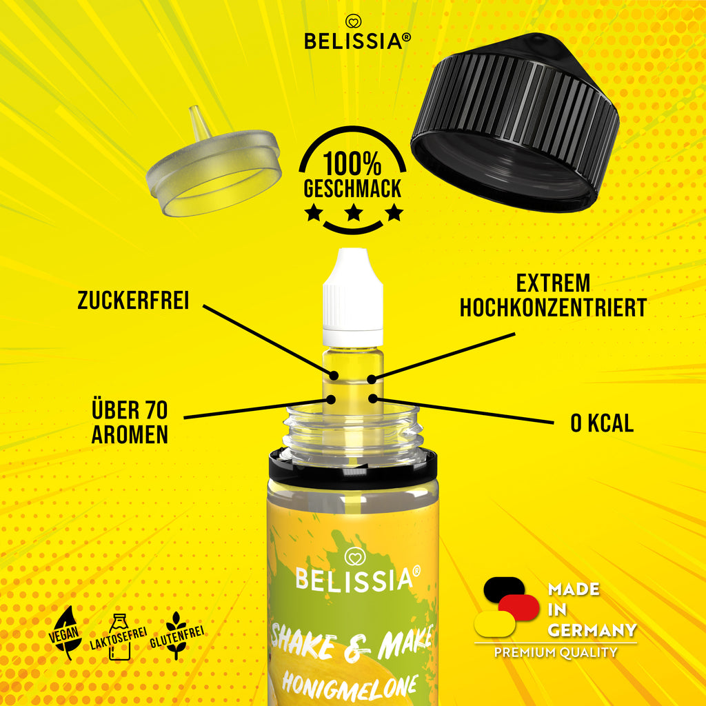 BELISSIA Shake & Make Aroma Honigmelone – 10 ml + Schüttelflasche