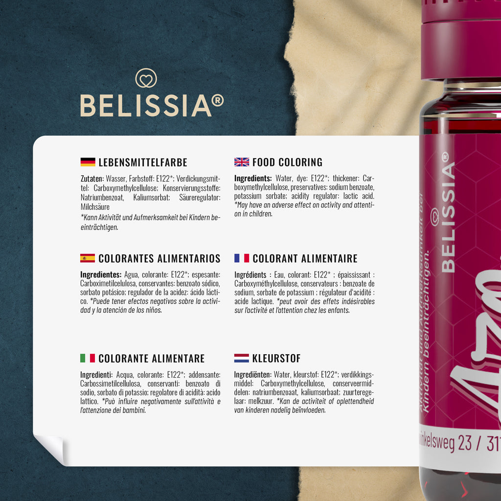BELISSIA Lebensmittelfarbe Azorubin – 10 ml
