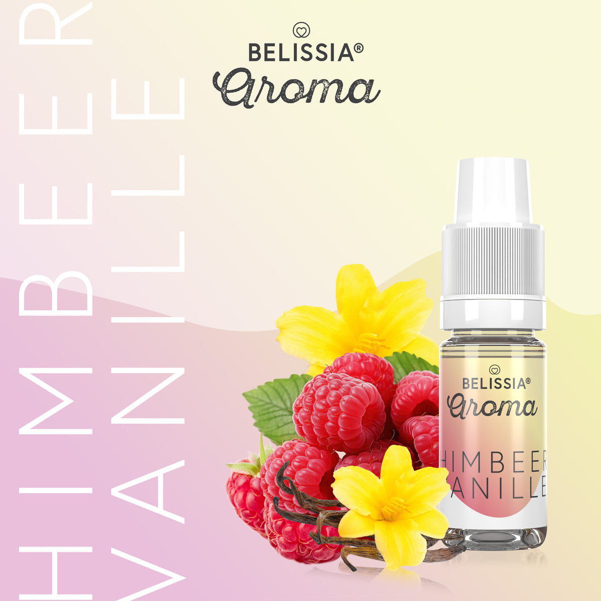 BELISSIA Lebensmittelaroma Himbeer-Vanille – 10 ml Tropfflasche