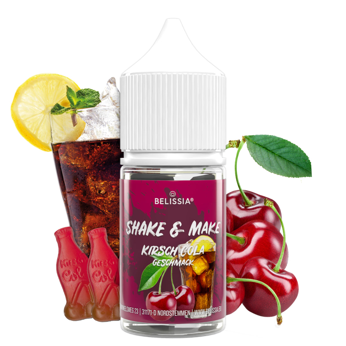 BELISSIA Shake & Make Refill Kirsch-Cola – 30 ml Nachfüllflasche