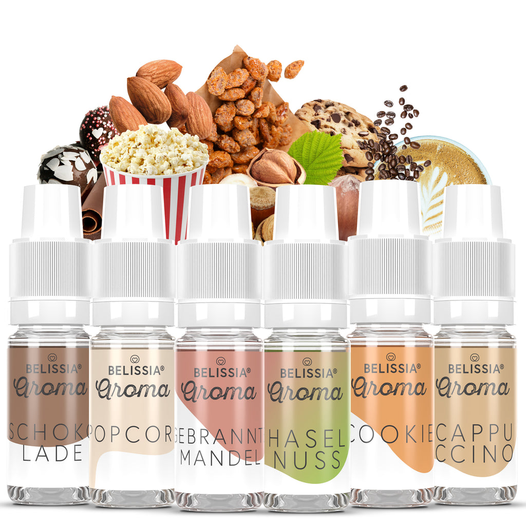BELISSIA Lebensmittelaroma-Set „Kaffeepause" – 6 × 10 ml