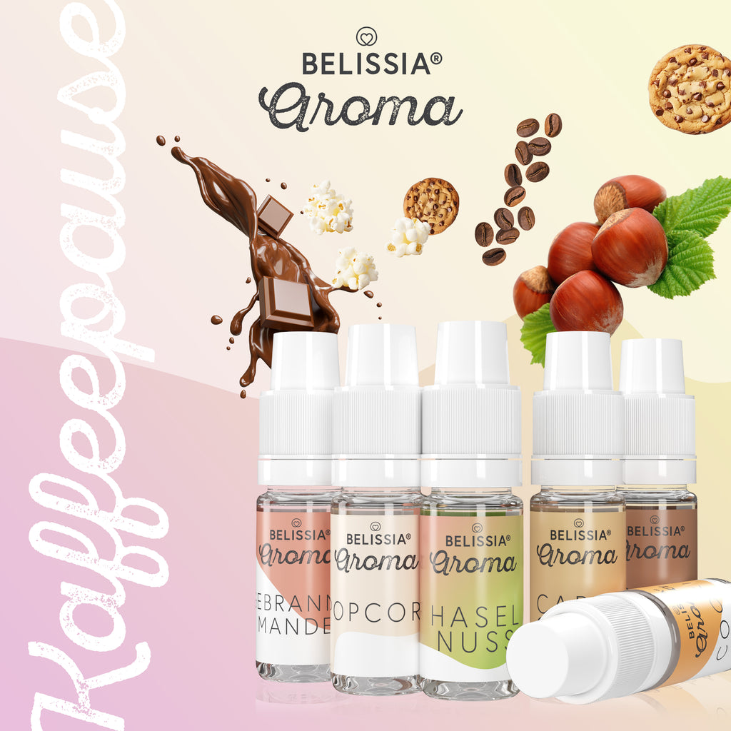 BELISSIA Lebensmittelaroma-Set „Kaffeepause" – 6 × 10 ml